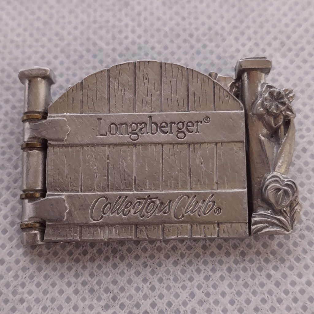 Longaberger Collectors Club Pin Brooch Lapel 2000 Silver Fence Gate